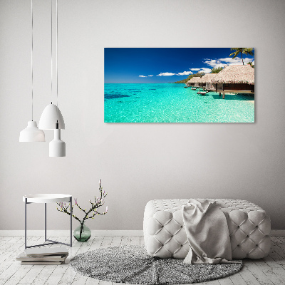 Quadro vetro Bungalow sull'acqua