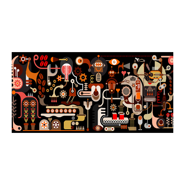 Quadro vetro Produzione del caffè