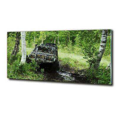 Quadro su vetro Jeep nella foresta