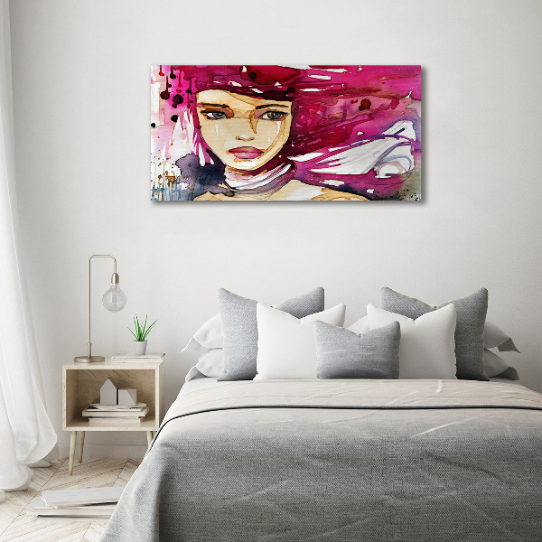 Quadro in verde Donna astratta