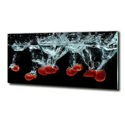 Quadro su vetro Fragole sott'acqua