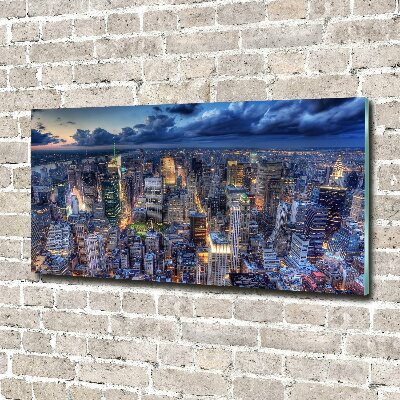 Quadro su vetro Vista a volo d'uccello di New York