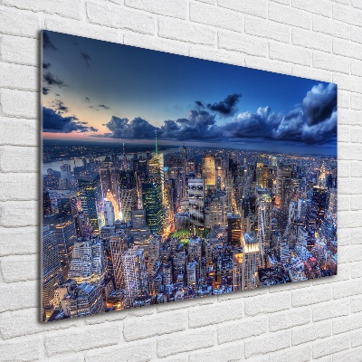 Quadro su vetro Vista a volo d'uccello di New York