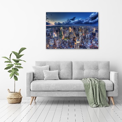 Quadro su vetro Vista a volo d'uccello di New York