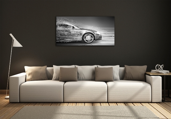 Quadro vetro Un'auto che corre a tutta velocità