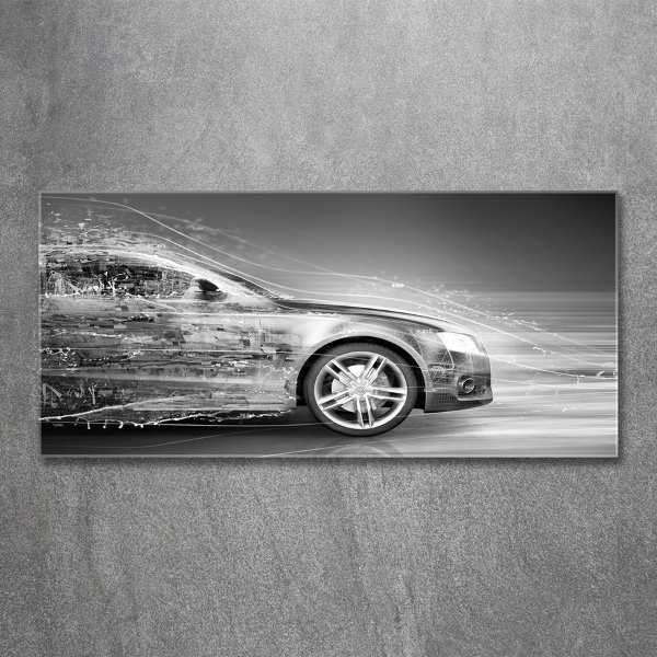 Quadro vetro Un'auto che corre a tutta velocità