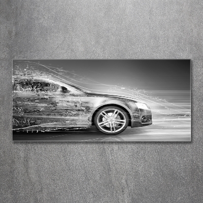 Quadro vetro Un'auto che corre a tutta velocità