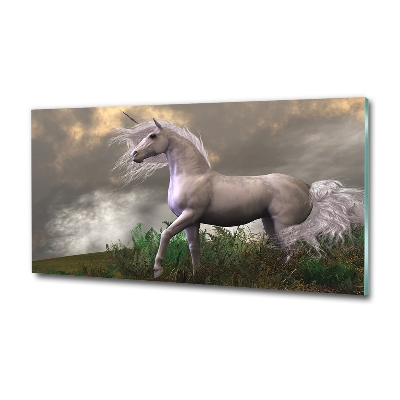 Quadro su vetro Unicorno grigio