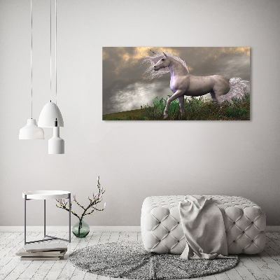Quadro su vetro Unicorno grigio