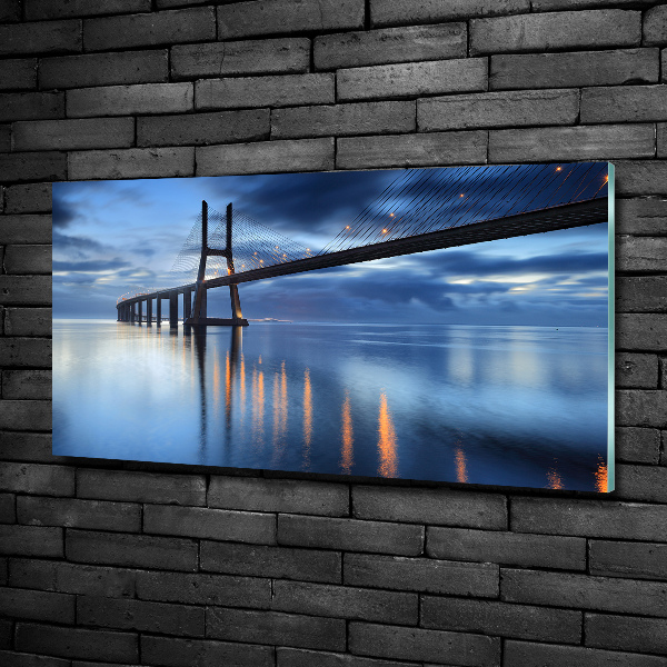 Quadro vetro Ponte illuminato