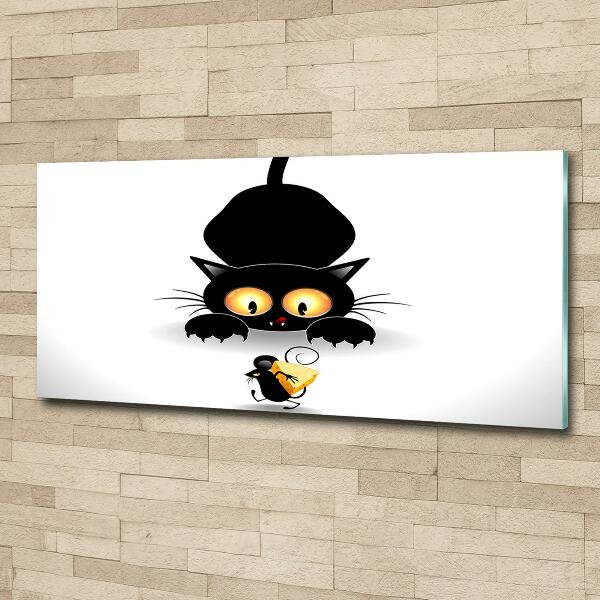 Quadro in verde Gatto e topo