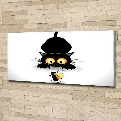 Quadro in verde Gatto e topo