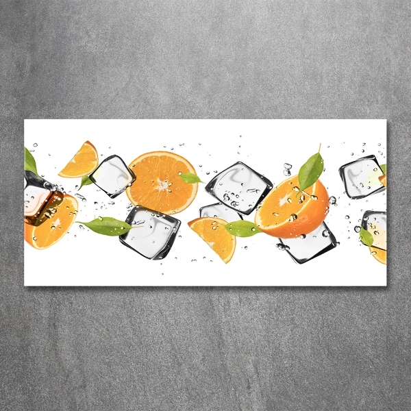 Quadro vetro Arance con ghiaccio