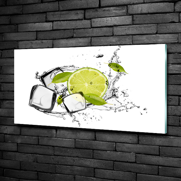 Quadro vetro Lime con ghiaccio