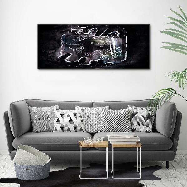 Quadro vetro Farfalle in un barattolo