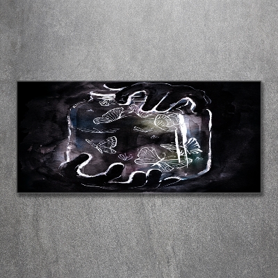 Quadro vetro Farfalle in un barattolo