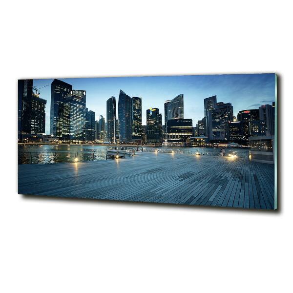 Quadro su vetro Singapore di notte