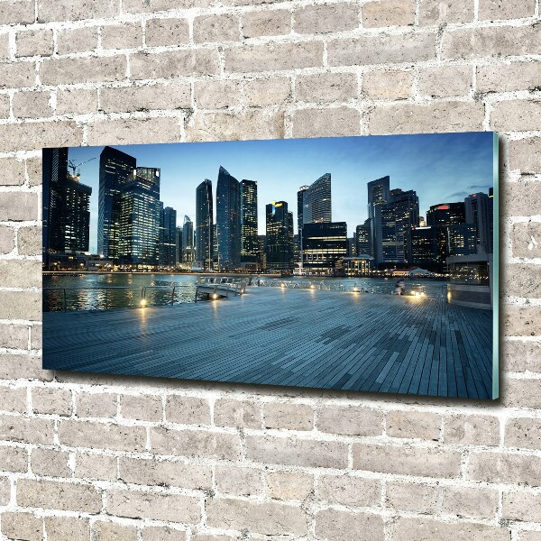 Quadro su vetro Singapore di notte