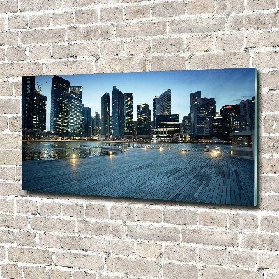 Quadro su vetro Singapore di notte