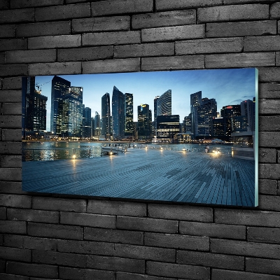 Quadro su vetro Singapore di notte