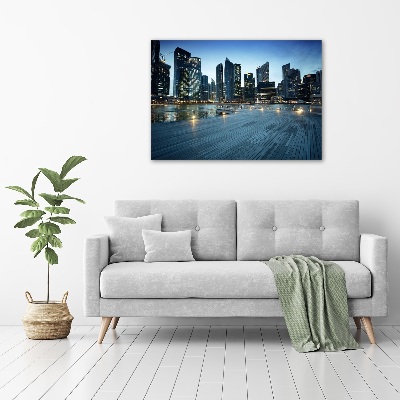 Quadro su vetro Singapore di notte