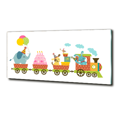 Quadro in verde Treno Felice