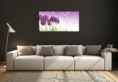Quadro vetro Tulipani viola