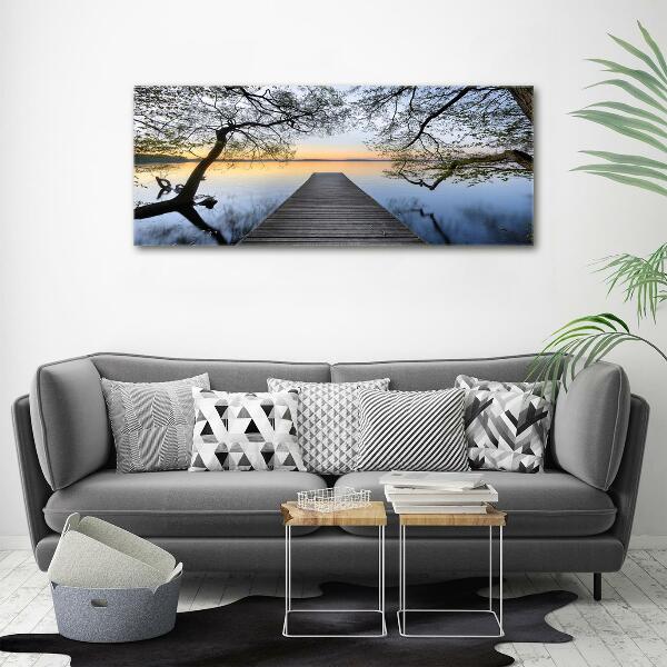 Quadro vetro Molo sul lago