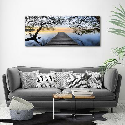 Quadro vetro Molo sul lago