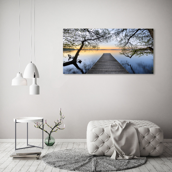 Quadro vetro Molo sul lago