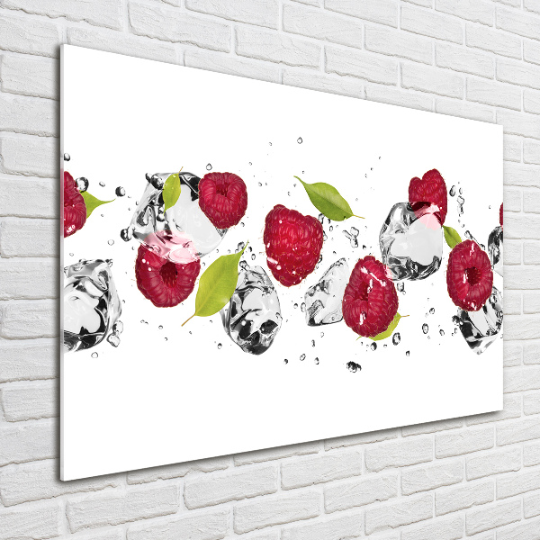 Quadro vetro Lampone e acqua