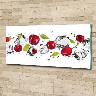 Quadro su vetro Ciliegie e acqua