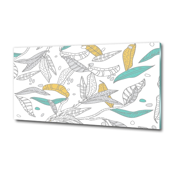 Quadro in verde Foglie colorate