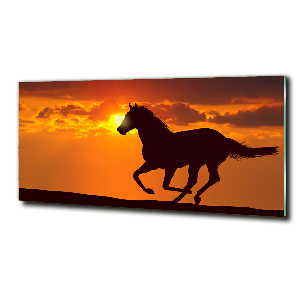 Quadro in verde Tramonto a cavallo
