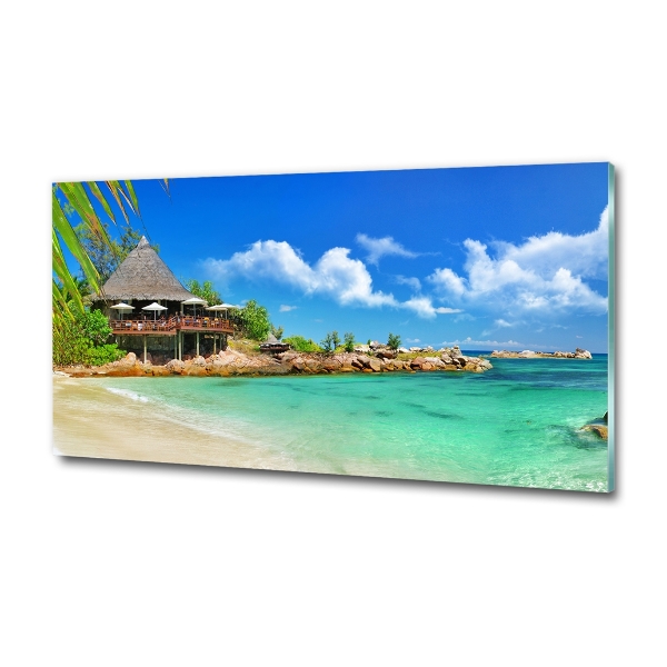 Quadro su vetro Spiaggia delle Seychelles