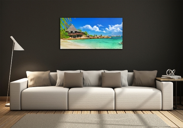 Quadro su vetro Spiaggia delle Seychelles