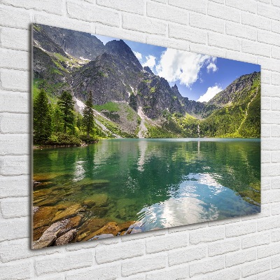 Quadro vetro L'occhio del mare dei Monti Tatra