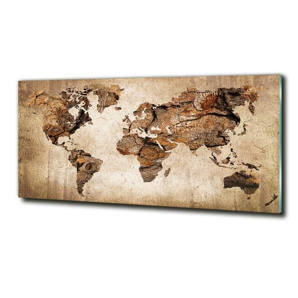 Quadro in verde Mappa del mondo di Wood