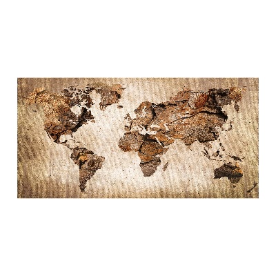 Quadro in verde Mappa del mondo di Wood