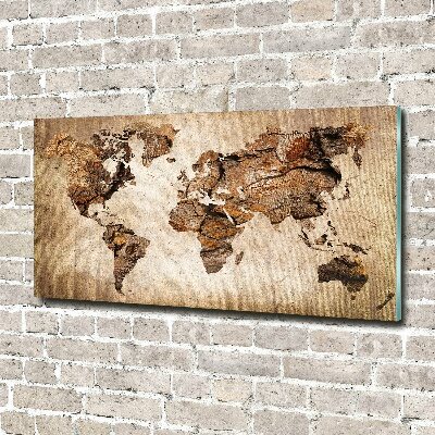 Quadro in verde Mappa del mondo di Wood
