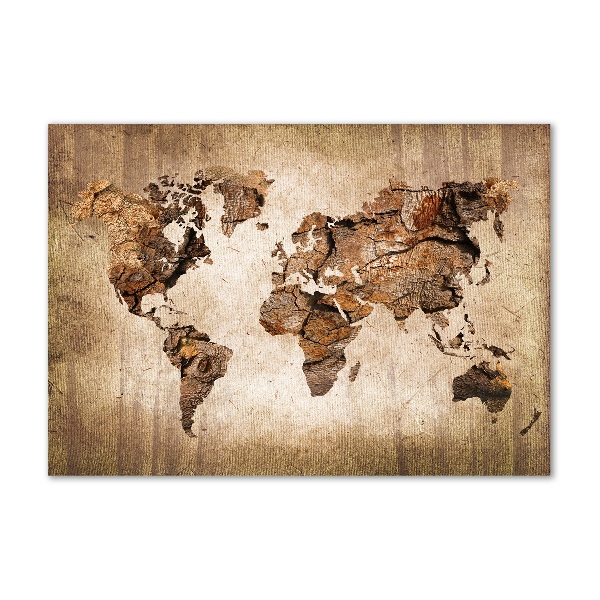 Quadro in verde Mappa del mondo di Wood