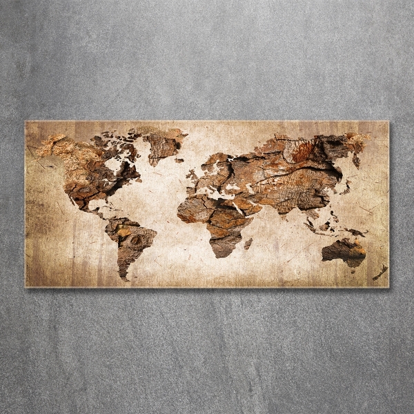 Quadro in verde Mappa del mondo di Wood