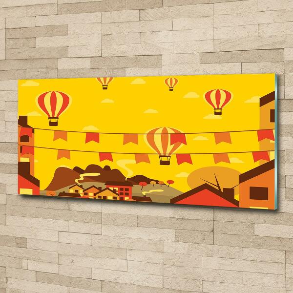 Quadro vetro Palloncini sopra la città