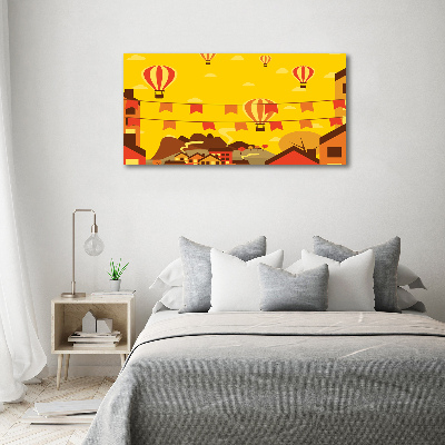 Quadro vetro Palloncini sopra la città
