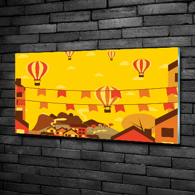 Quadro vetro Palloncini sopra la città
