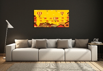 Quadro vetro Palloncini sopra la città