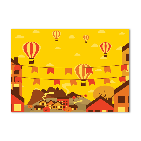 Quadro vetro Palloncini sopra la città
