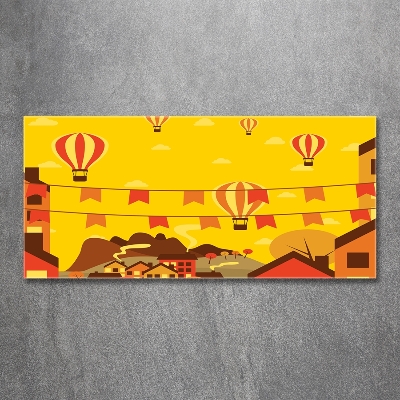 Quadro vetro Palloncini sopra la città