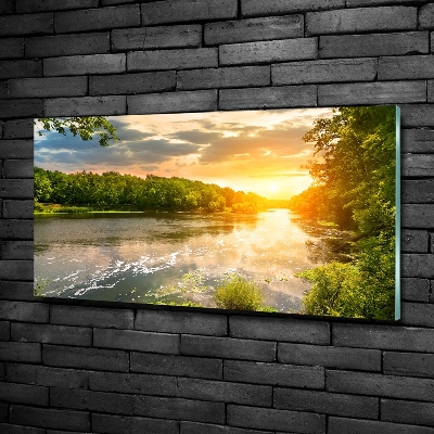Quadro su vetro Crepuscolo sul fiume