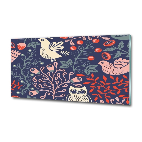 Quadro in vetro Piante di gufo gallina